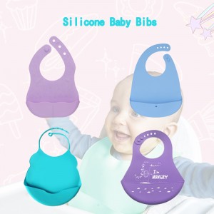 Baberos de silicona para bebés, baberos de silicona paraniños yniñas, baberos impermeables suaves ajustables, baberos de alimentación de silicona