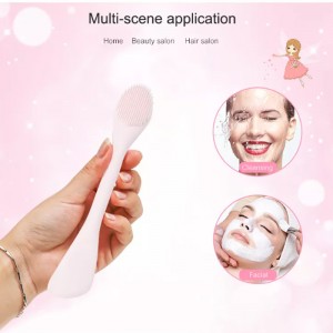 Silicone Mask aplicador de la máscara de la piel Cepillo para la piel de la piel Capacidad de limpieza facial Dual Spatula Spatula Spoon para maquillaje, base, crema, loción, humectante, gel, exfoliante, máscara de arcilla