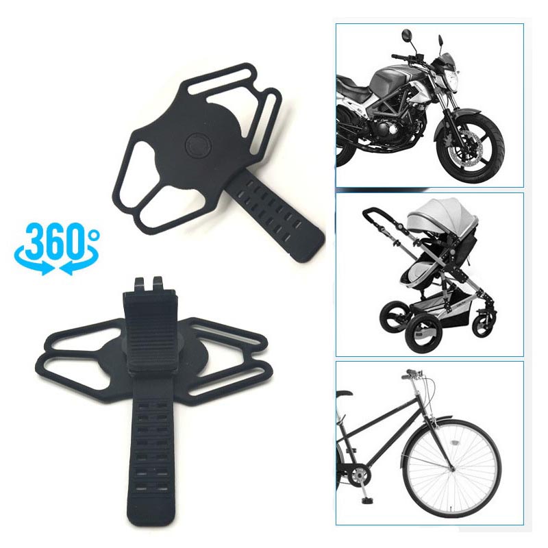 Soporte de teléfono de bicicleta de silicona, soporte para teléfonos de bicicleta de choque de rotación de 360 ​​°], soporte para teléfono de motocicleta de silicona universal, compatible con iPhone 14 13 12 11 Pro Max,