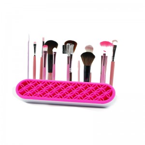 Soporte de cepillo de maquillaje de silicona, organizador de cepillo de maquillaje de silicona, organizador de cepillos de uñas multipropósito para herramientas de manualidades de costura, cepillos de pintura, almacenamiento de herramientas fijas